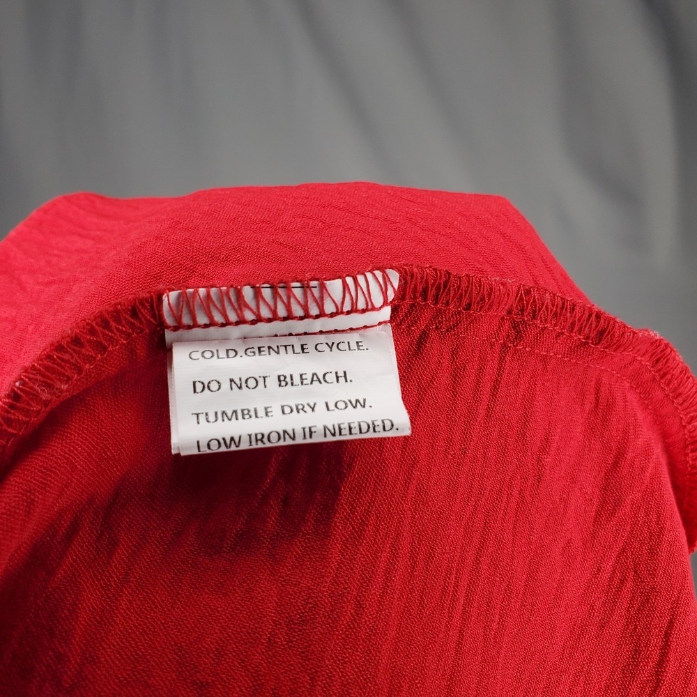 Bloomchic Dress 3XL Red Smocked Flutter Sleeve Button Tie Front Holiday Whimsy - Picture 11 of 11